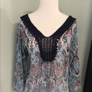 Maurice’s Boho Sheer top w/ 3/4 sleeves.Size XL.